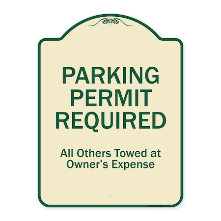 Signmission Designer Series-Parking Permit Required All Others Towed Owners Expense, 18" L, 24" H, TG-1824-9798 A-DES-TG-1824-9798